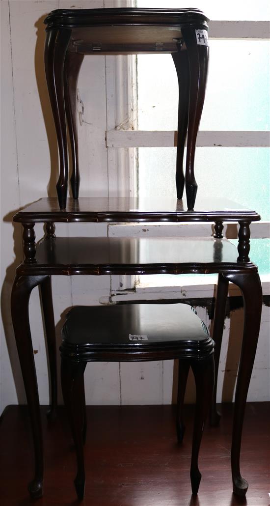 Small mahogany 2 tier table & 2 others